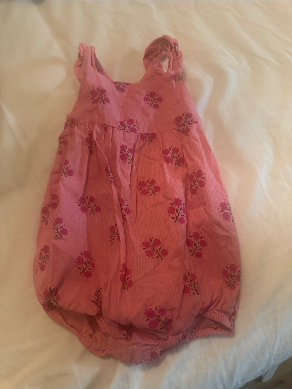 Baby Boden Pink Floral Bubble Romper
